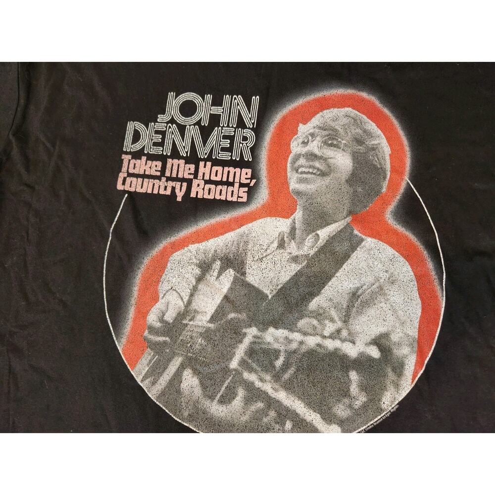 John Denver Take Me Home Country Roads Black 4XL Graphic T-Shirt 100% Cotton